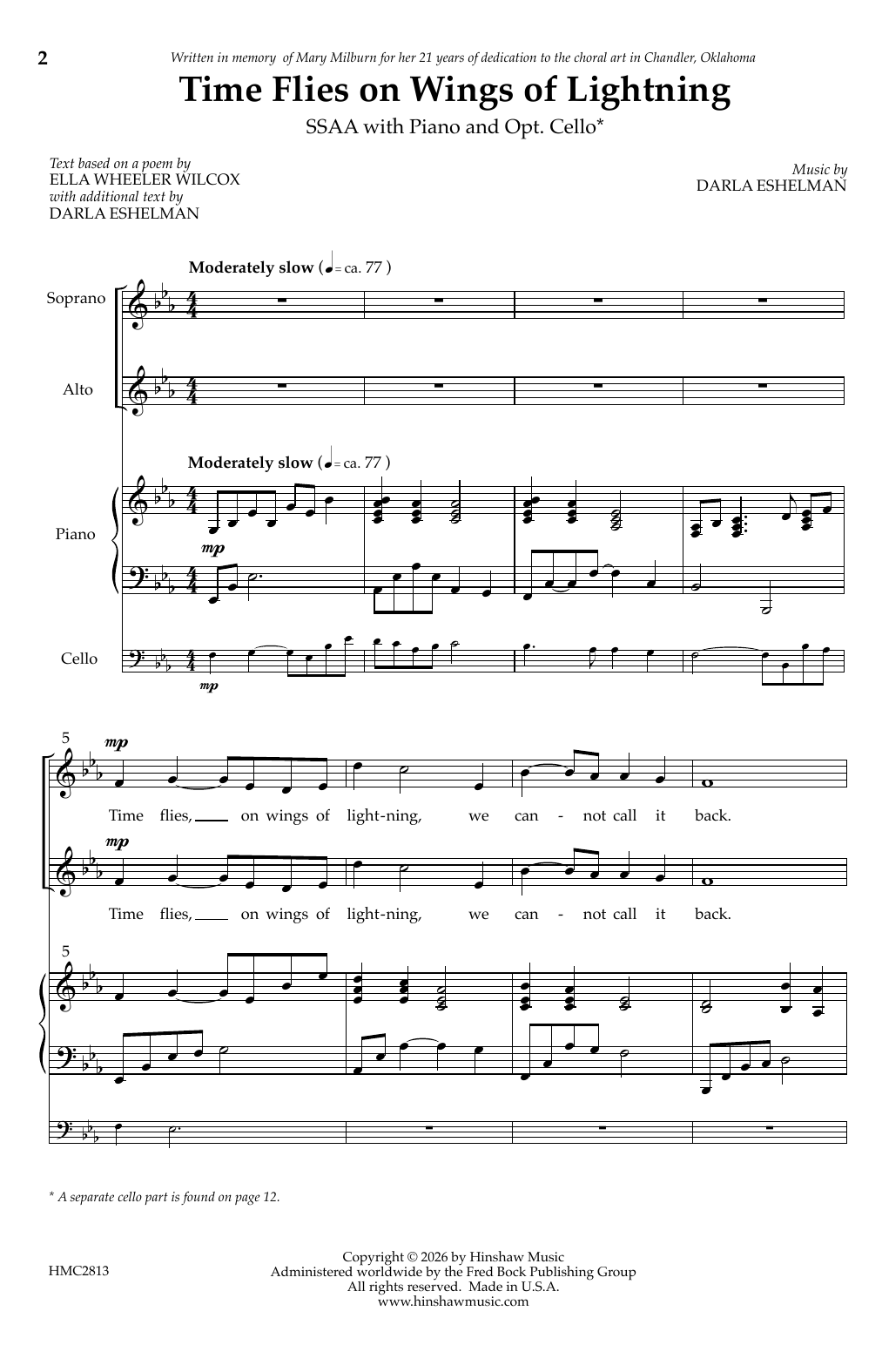 Produktgalerie: Seite 1 von 1 Time Flies On Wings Of Lightning, Darla Eshelman, Chor