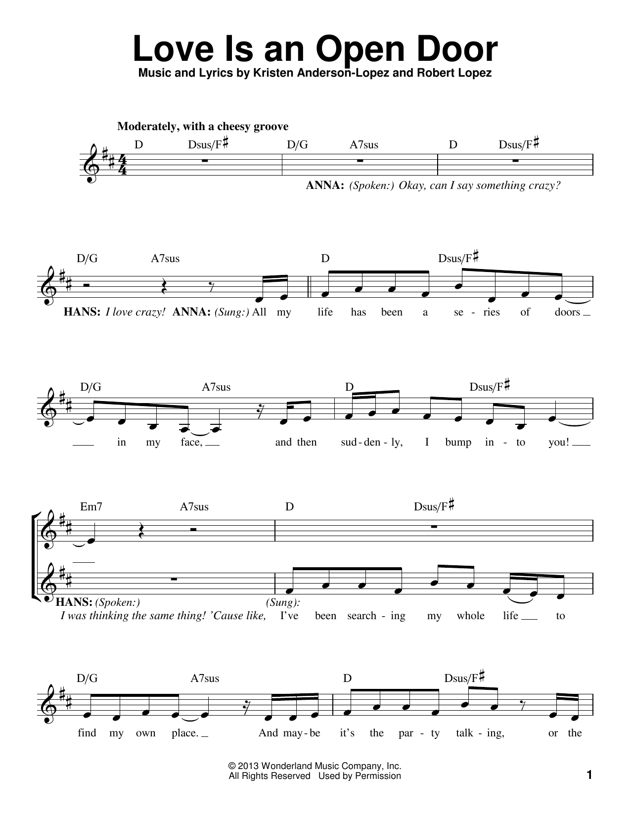 Produktbild zu: Love Is An Open Door (from Frozen)