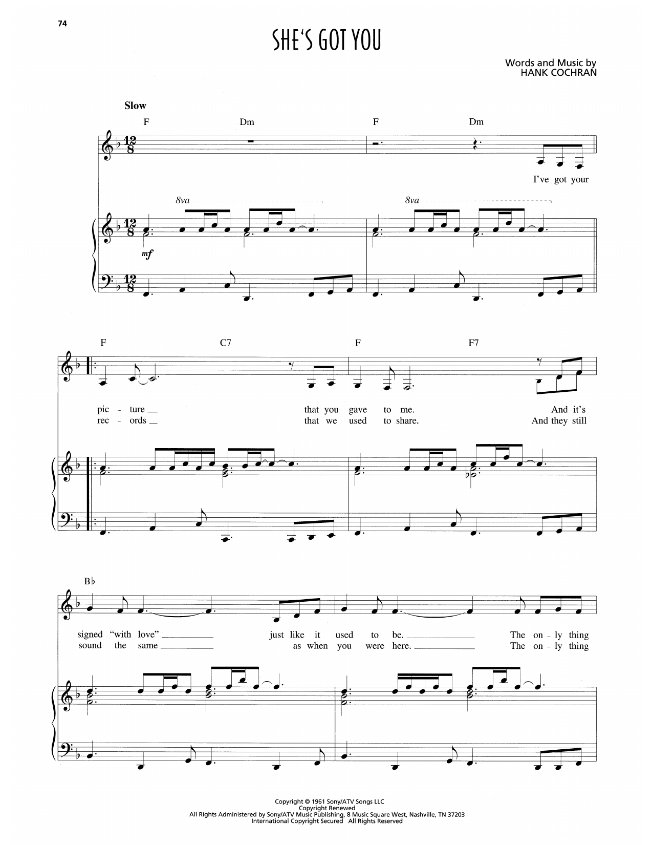 Produktgalerie: Seite 1 von 1 She's Got You, Patsy Cline, Gesang, Klavier