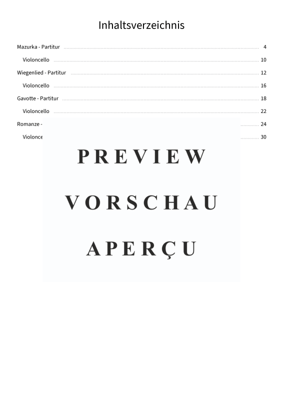 Produktgalerie: Seite 5 von 11 Vier Stücke op. 24 - Romantische Charakterstücke für Cello & Klavier - urtextnah ediert, , Violoncello und Klavier
