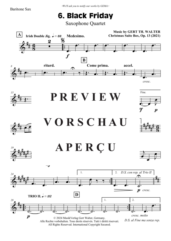 gallery: Black Friday , , (Saxophon Quartett SATB)