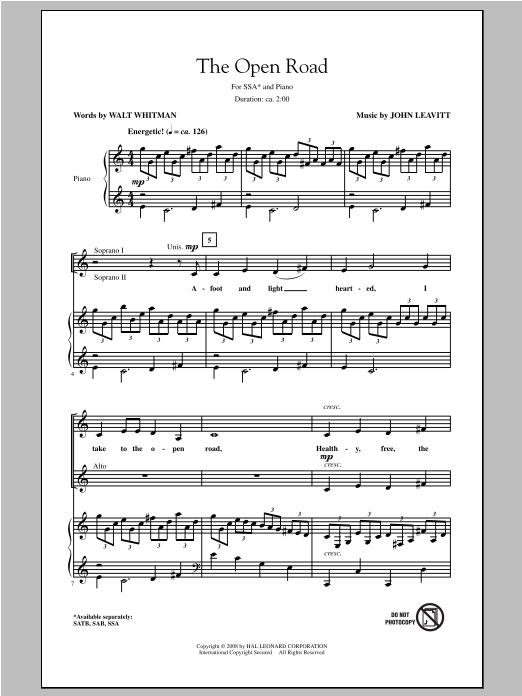Produktgalerie: Seite 1 von 1 The Open Road, John Leavitt, Chor