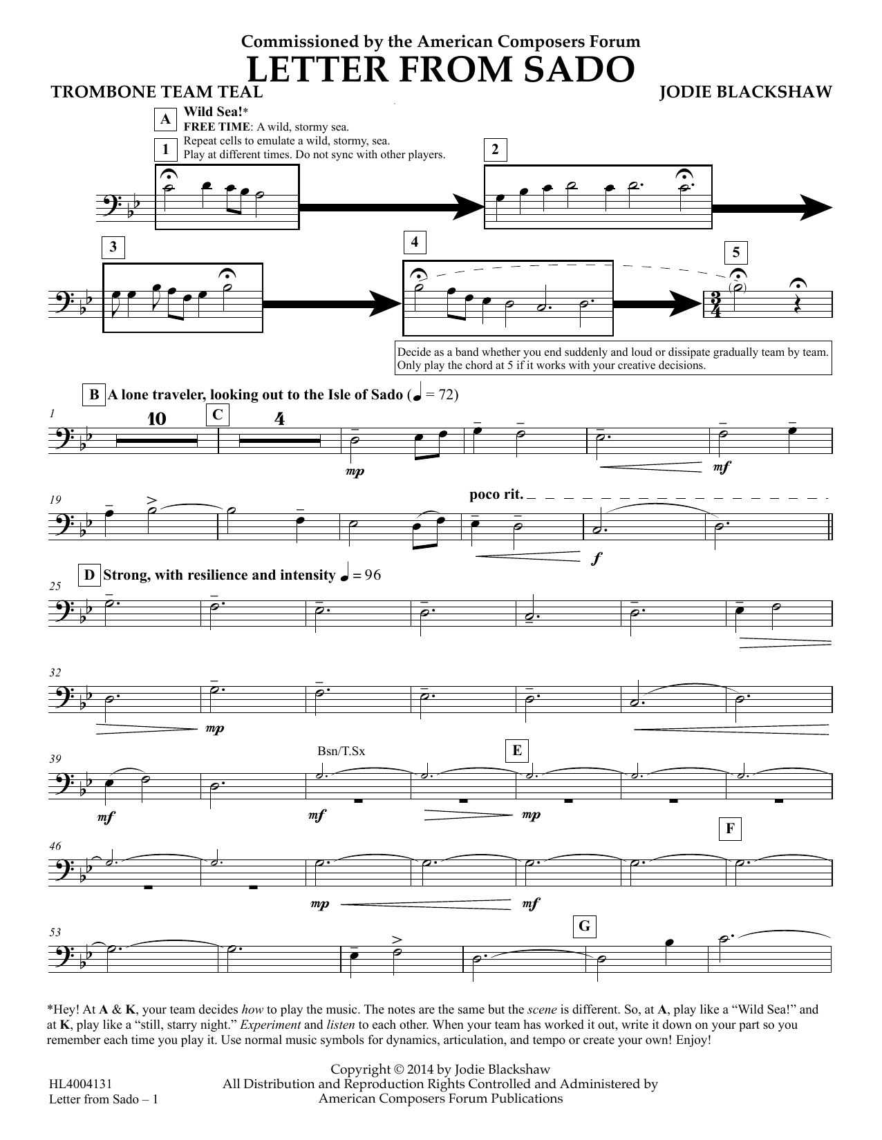 Product picture to: Letter from Sado - Trombone Team Teal