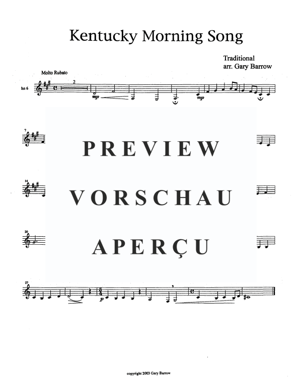 Product gallery: Page 11 of 11 Kentucky Morning Song, , Horn Octet