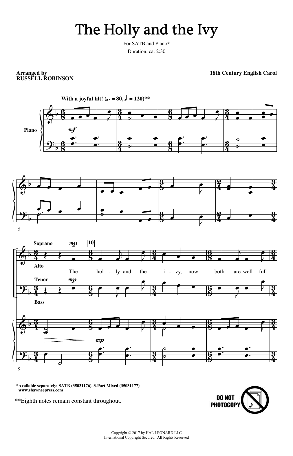 Product gallery: Page 1 of 1 The Holly And The Ivy, Russell Robinson