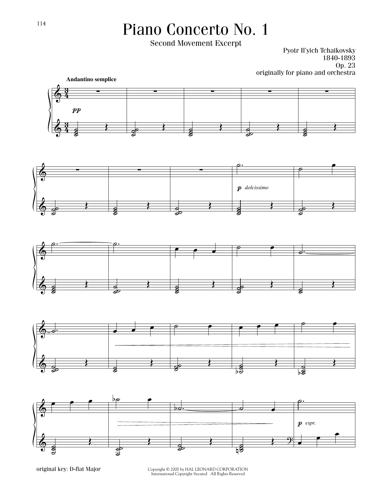 Produktbild zu: Piano Concerto No. 1 In B-Flat Minor, Op. 23, Second Movement Excerpt
