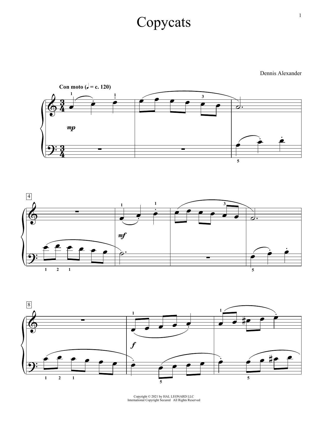 Produktgalerie: Seite 1 von 1 Copycats, Dennis Alexander, Klavier