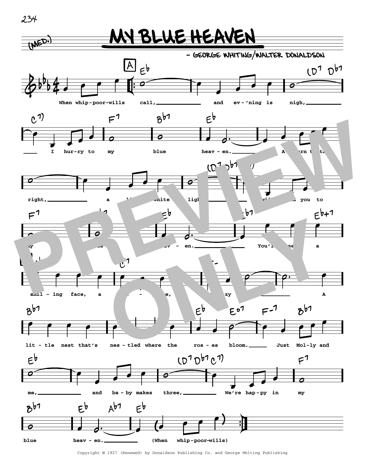 Produktbild zu: My Blue Heaven (arr. Robert Rawlins)