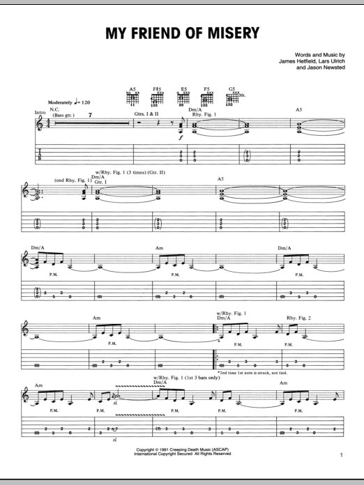 Produktgalerie: Seite 1 von 1 My Friend Of Misery, Metallica, Gitarre