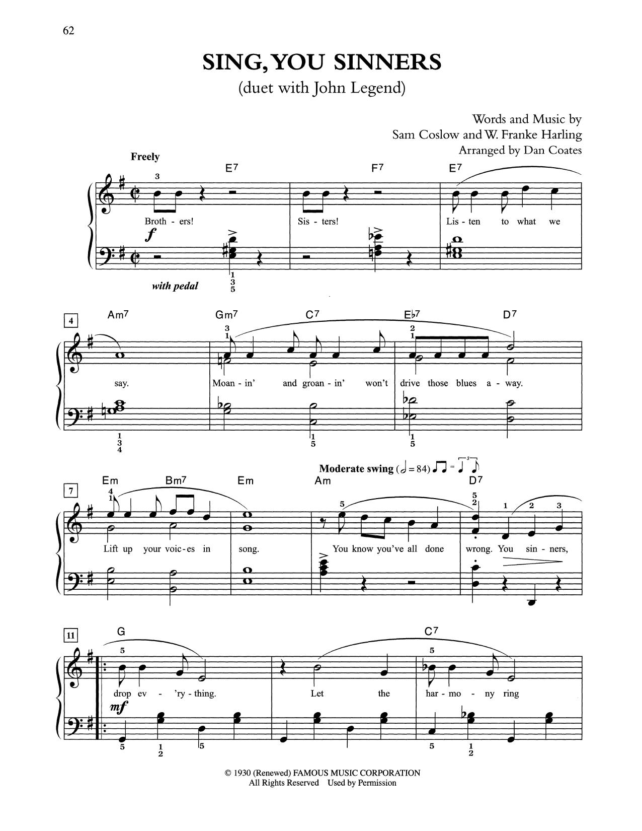 Product picture to: Sing, You Sinners (arr. Dan Coates)