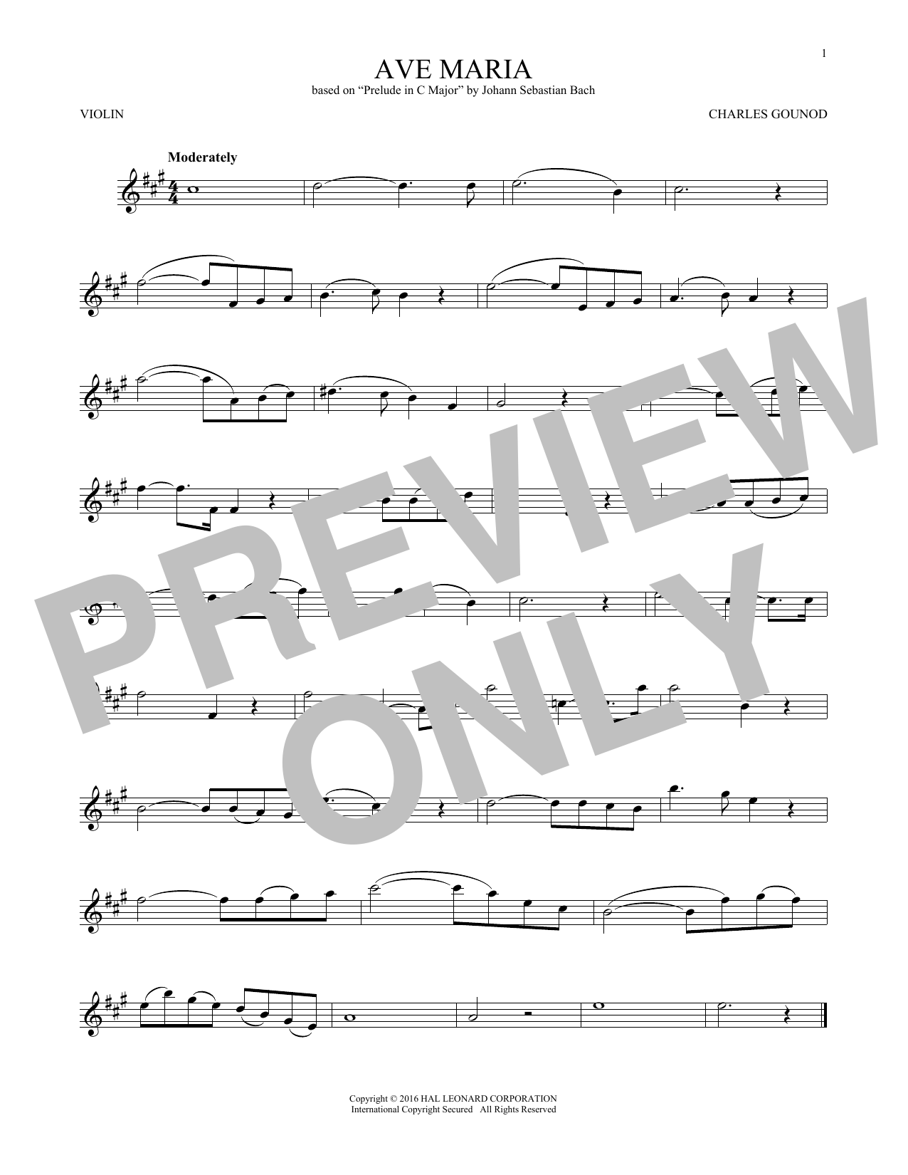 Produktgalerie: Seite 1 von 1 Ave Maria, Johann Sebastian Bach, Violine