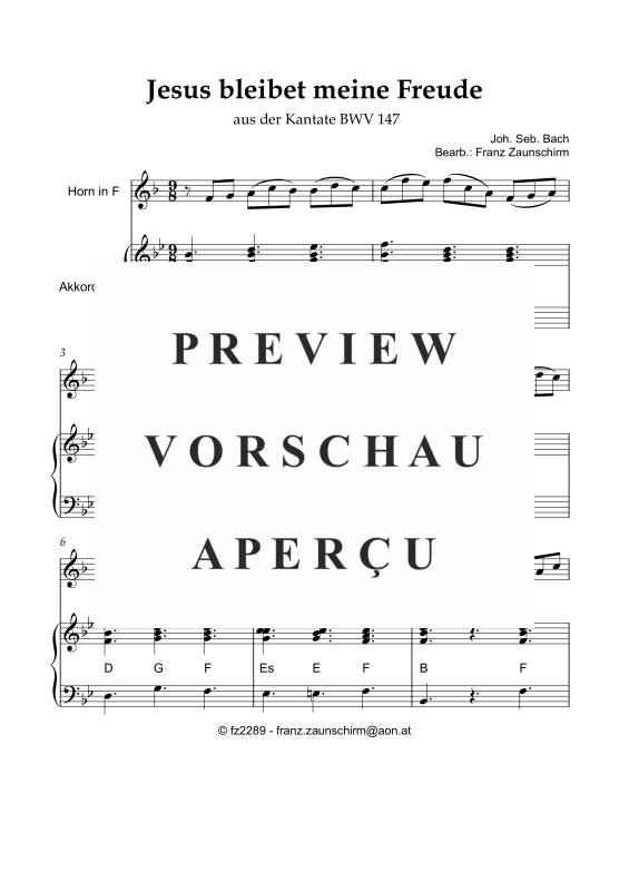 Product gallery: Page 2 of 8 Jesus bleibet meine Freude, , Horn In F and Accordion