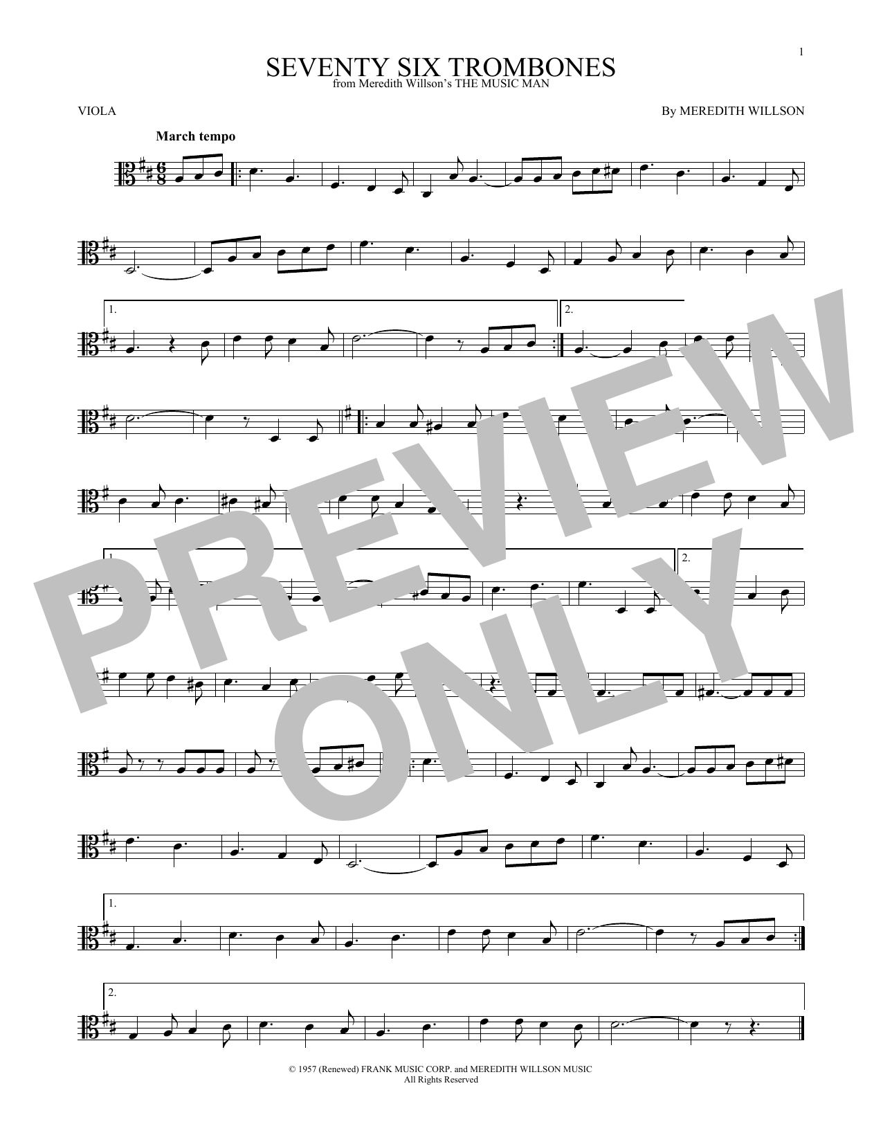 Product gallery: Page 1 of 1 Seventy Six Trombones, Meredith Willson