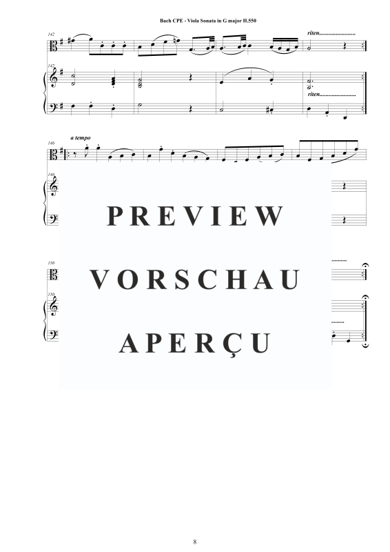 Product gallery: Page 9 of 11 Viola Sonata in G-Dur H550, , Viola and Piano/Harpsichord