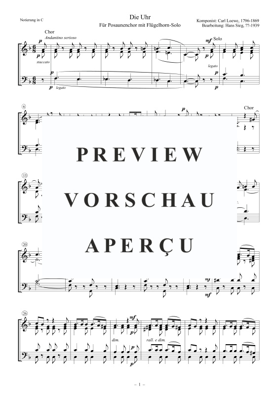 Product gallery: Page 2 of 7 Die Uhr, , Flugelhorn Solo and Trombone Choir