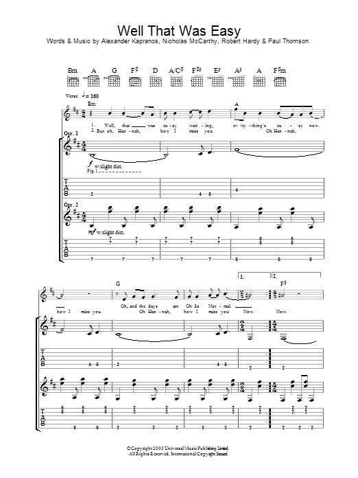 Produktgalerie: Seite 1 von 1 Well That Was Easy, Franz Ferdinand, Gitarre