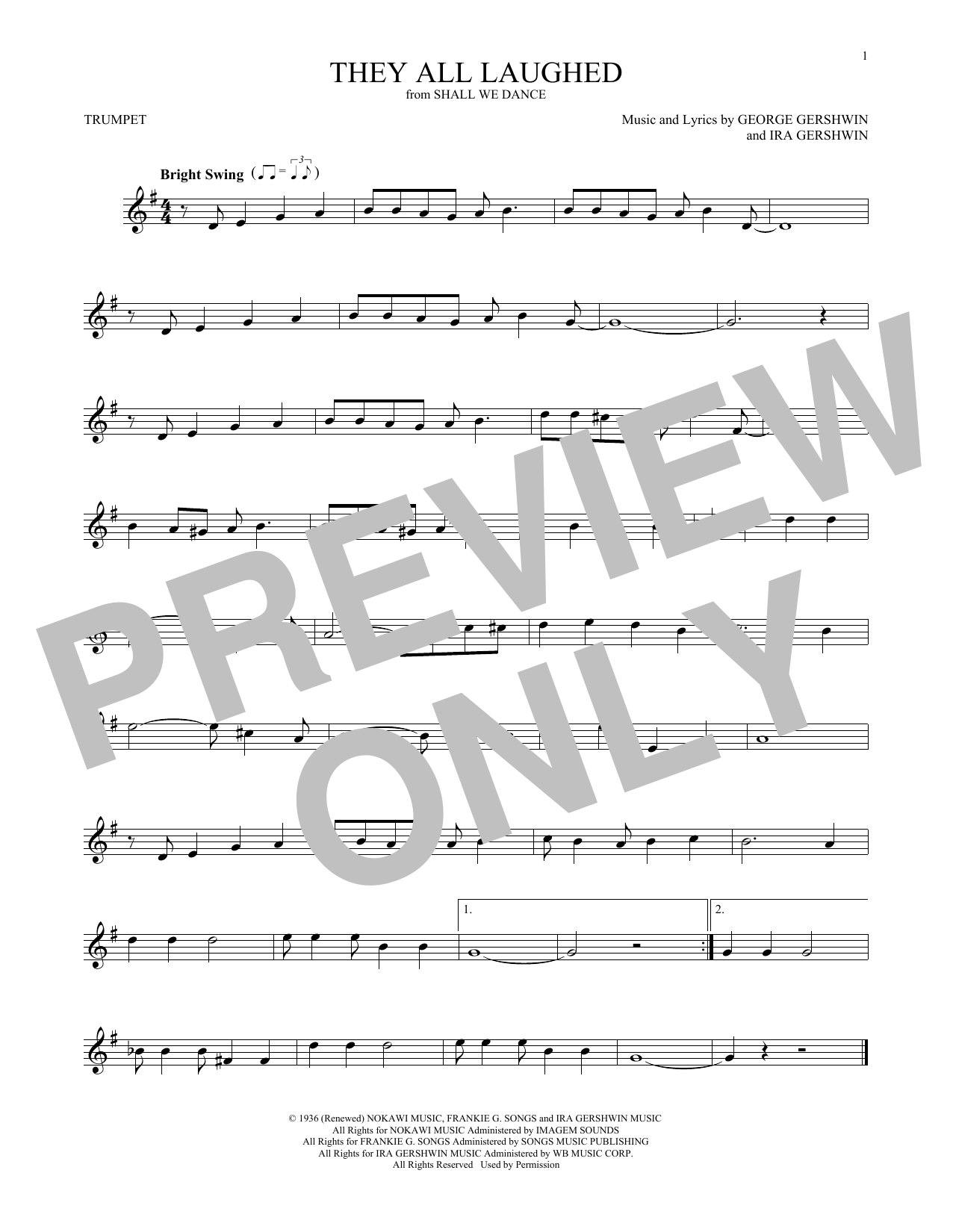 Produktgalerie: Seite 1 von 1 They All Laughed, George Gershwin, Trompete