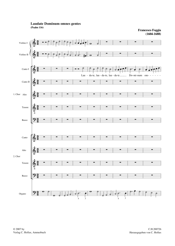 gallery: Laudate Dominum , , (2 Chöre 9-stimmig, 2 Violinen und BC)