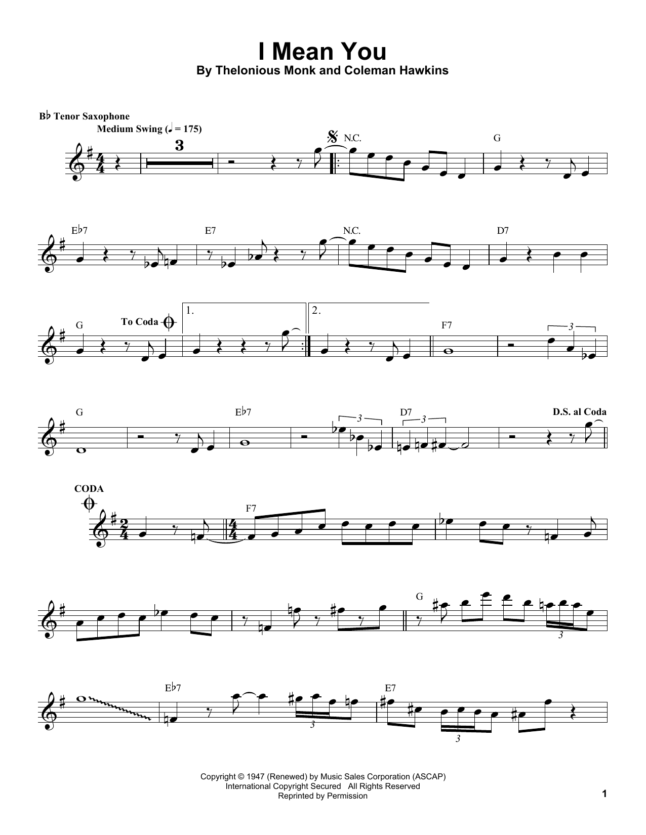 Product gallery: Page 1 of 1 I Mean You, Coleman Hawkins