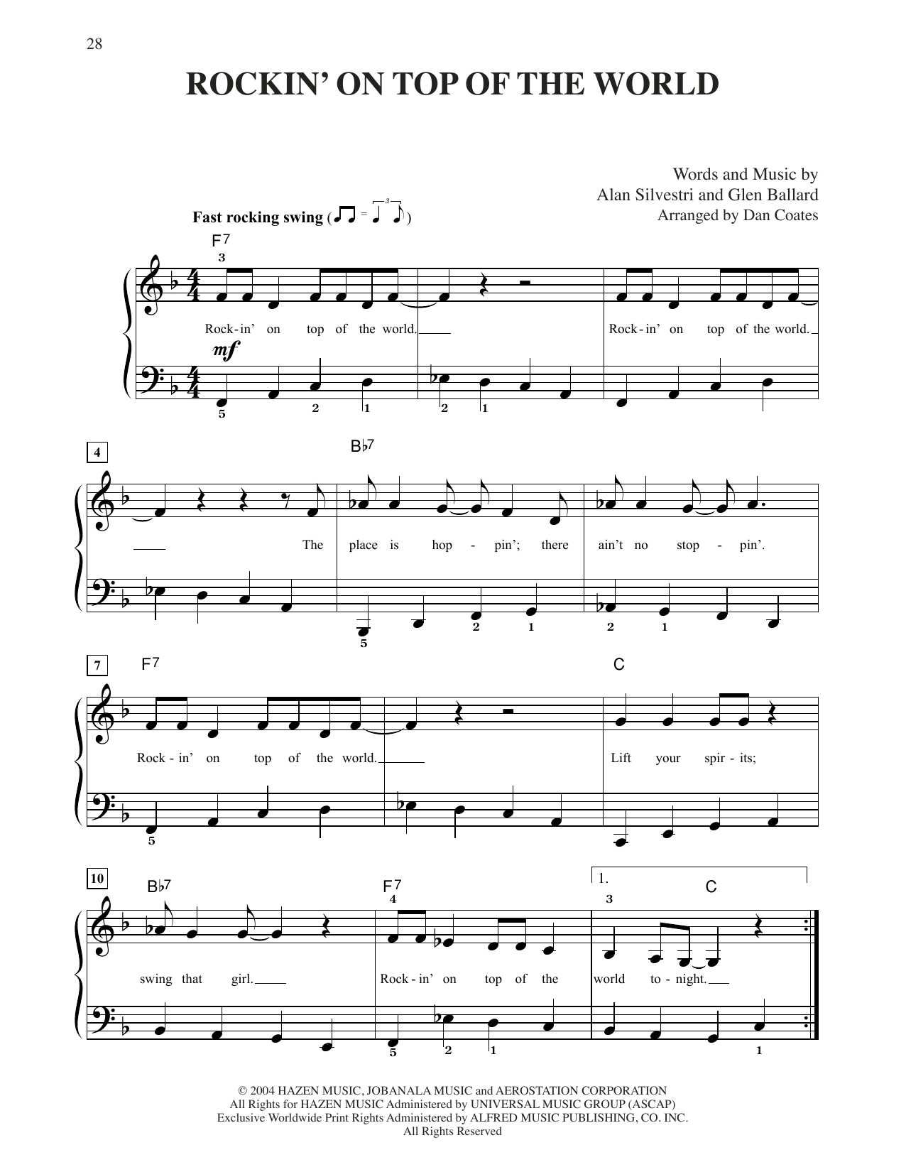 Produktbild zu: Rockin' On Top Of The World (from The Polar Express) (arr. Dan Coates)
