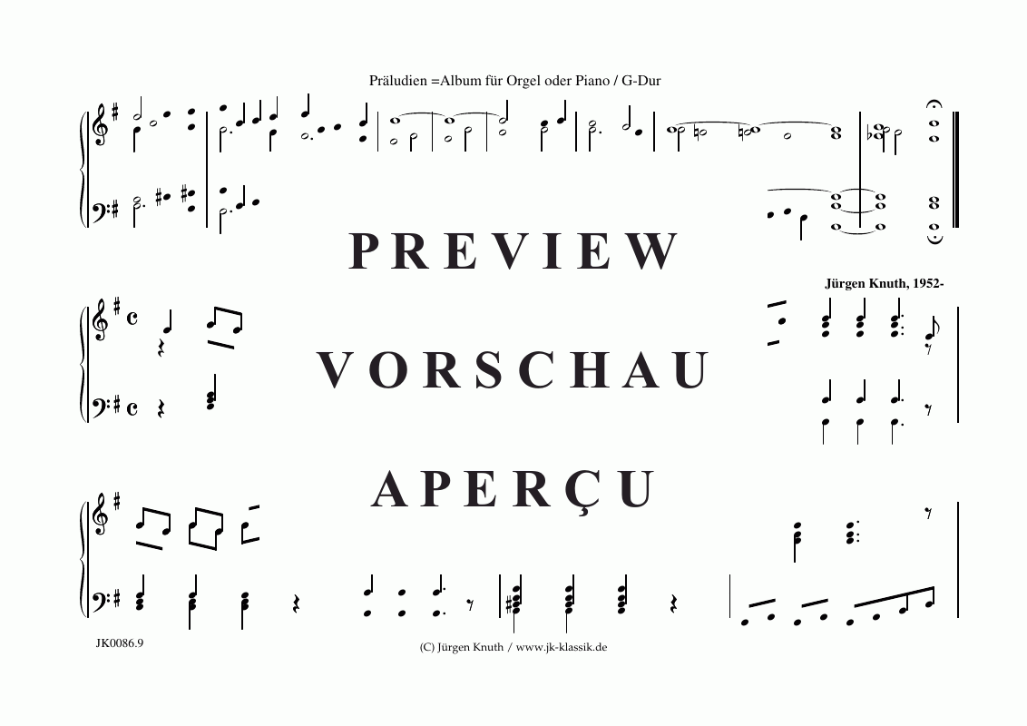 Product gallery: Page 10 of 11 Präludien G-Dur , , (organ/piano solo)