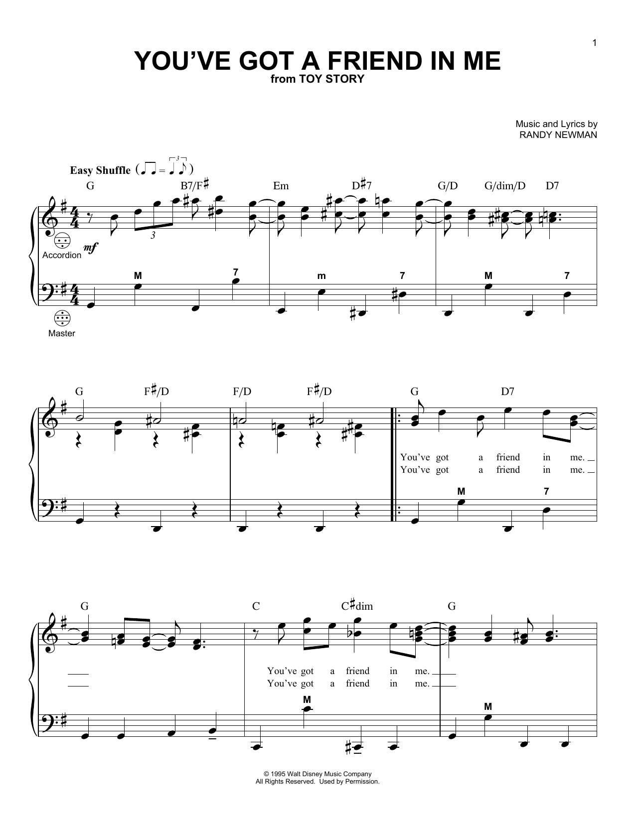 Produktbild zu:  You've Got A Friend In Me (from Toy Story) - Randy Newman