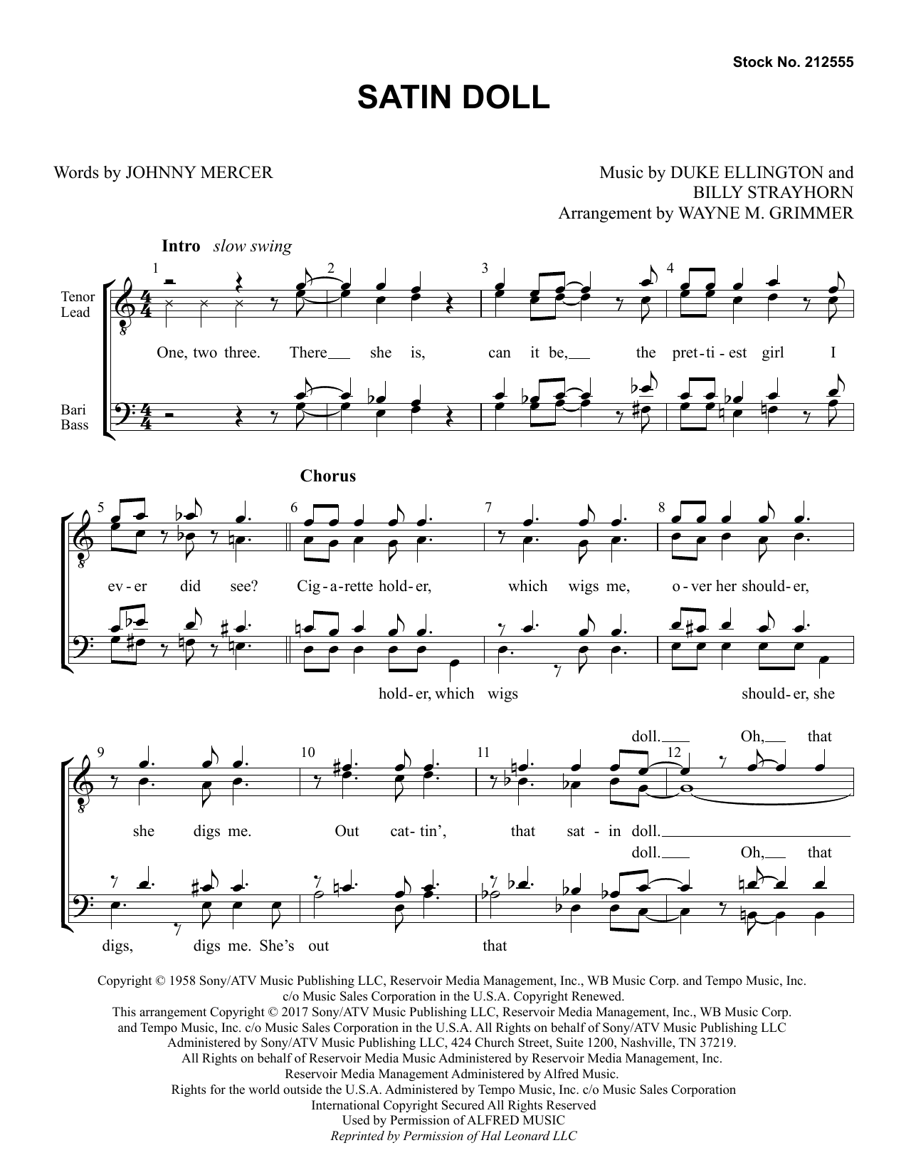 Product picture to: Satin Doll (arr. Wayne Grimmer)