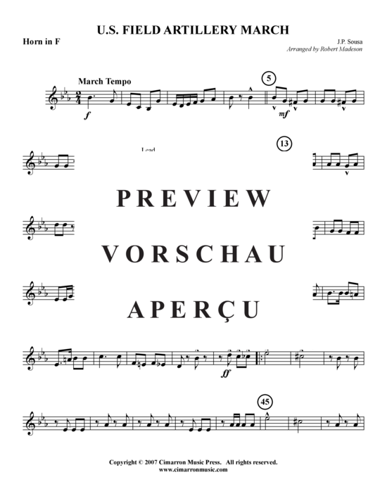gallery: U.S. Field Artillery Marsch , , (Blechbläserquintett)