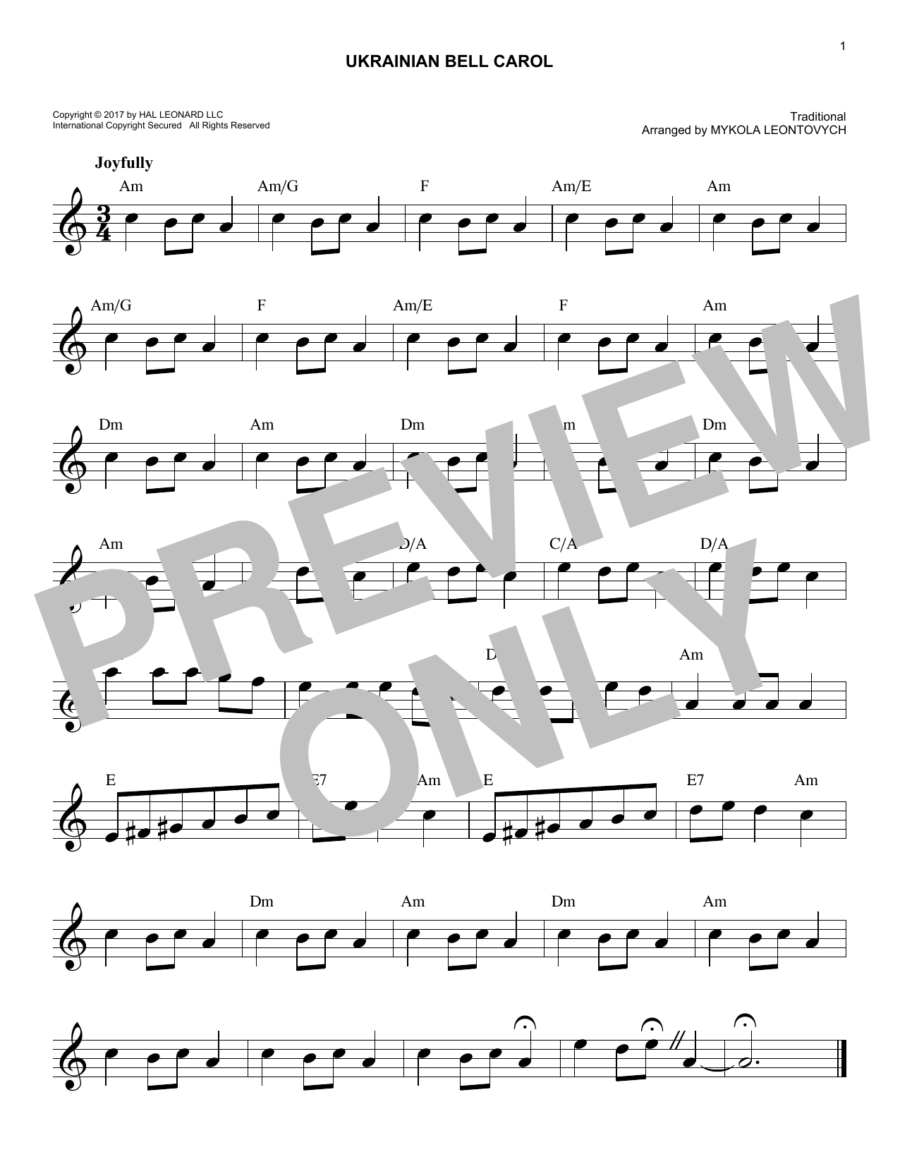 Product gallery: Page 1 of 1 Ukrainian Bell Carol, Traditional