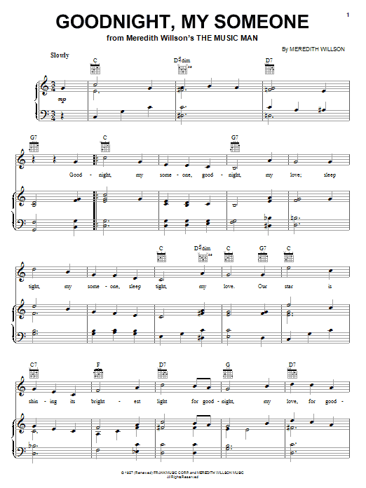Product gallery: Page 1 of 1 Goodnight, My Someone, Meredith Willson