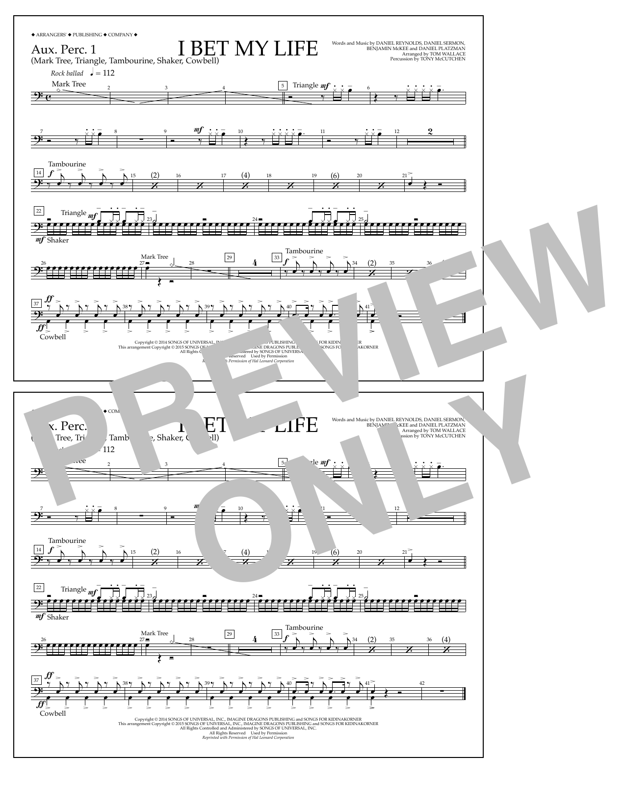 Produktgalerie: Seite 1 von 1 I Bet My Life - Aux. Perc. 1, Tom Wallace, Ensemble