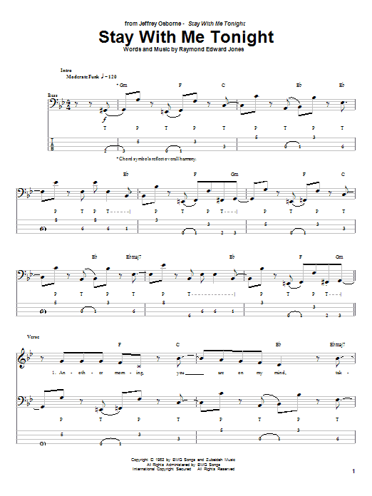 Produktgalerie: Seite 1 von 1 Stay With Me Tonight, Jeffrey Osbourne, E-Bass