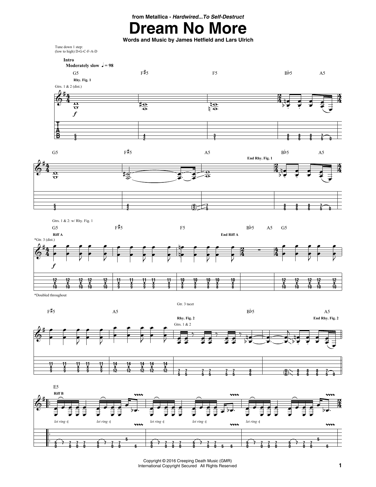 Produktgalerie: Seite 1 von 1 Dream No More, Metallica, Gitarre