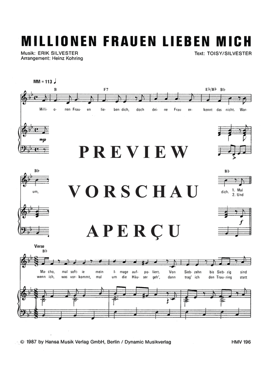 Produktgalerie: Seite 4 von 4 Millionen Frauen lieben mich, Dall, 	Karl, Klavier und Gesang