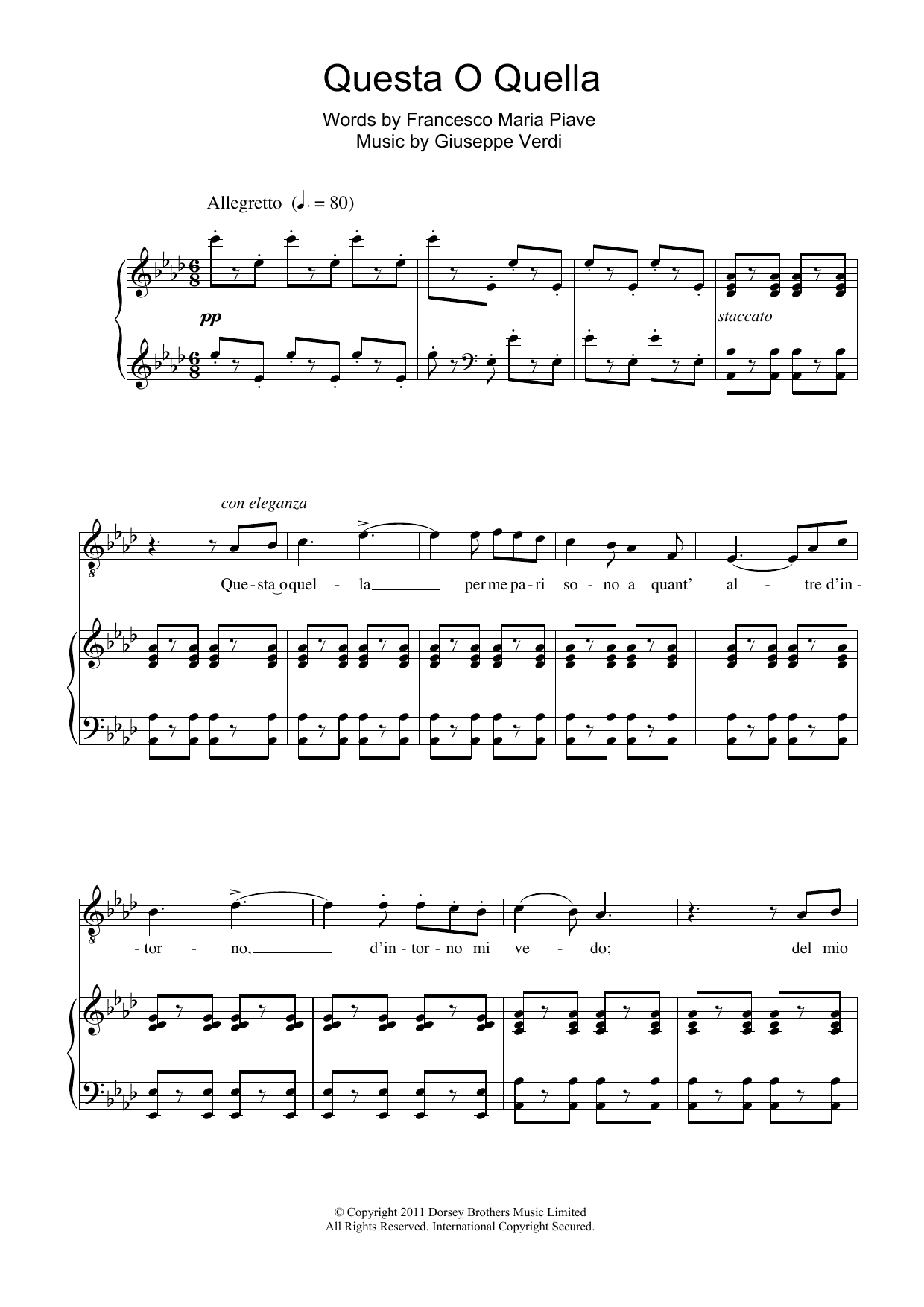 Produktbild zu: Questa O Quella (from Rigoletto)