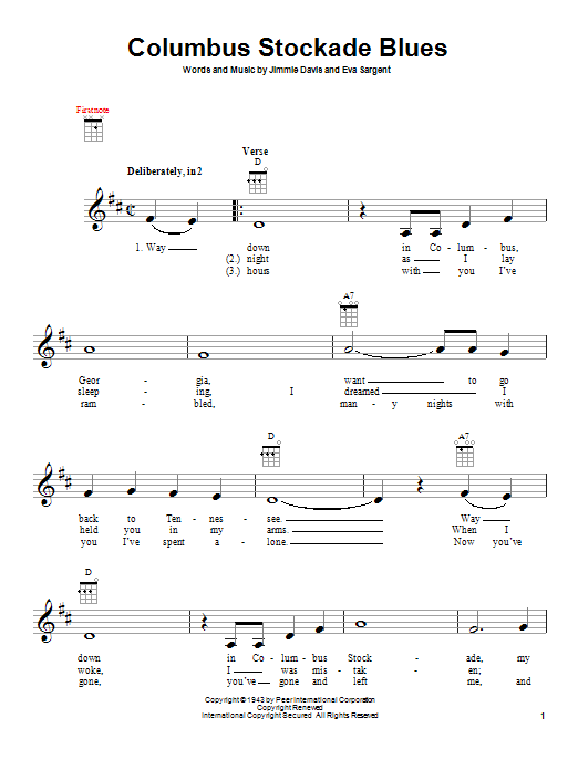 Product gallery: Page 1 of 1 Columbus Stockade Blues, Jimmie Davis