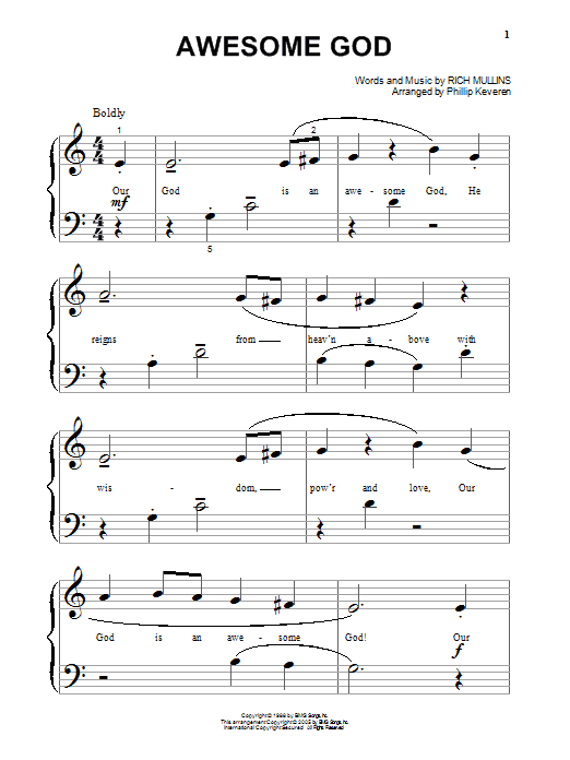 Produktgalerie: Seite 1 von 1 Awesome God (arr. Phillip Keveren), Rich Mullins, Klavier
