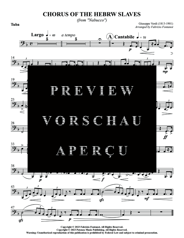 Product gallery: Page 11 of 11 Chorus of Hebrew Slaves, , (tuba and piano)