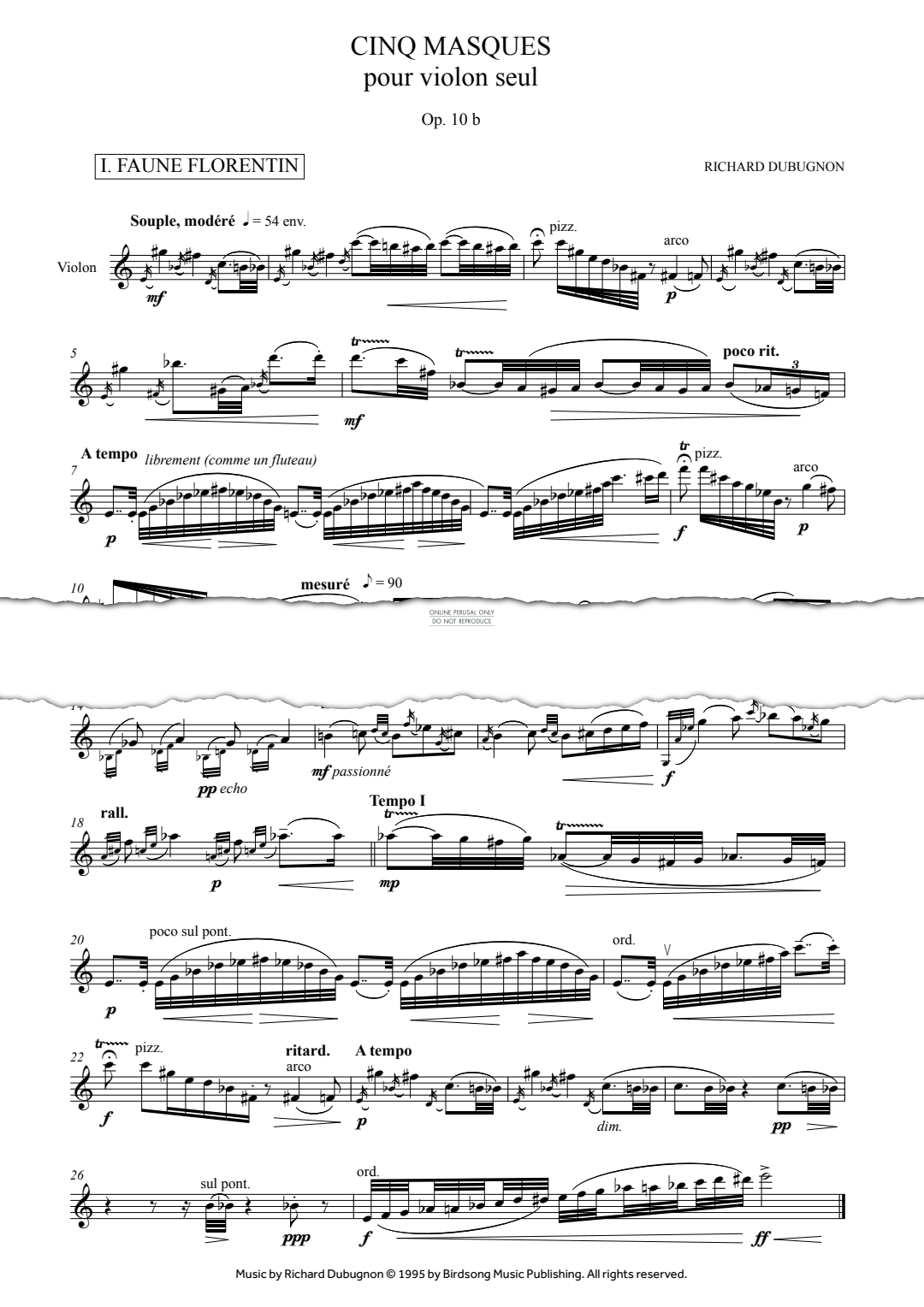 Produktgalerie: Seite 1 von 1 Cinq Masques, Richard Dubugnon, Violine