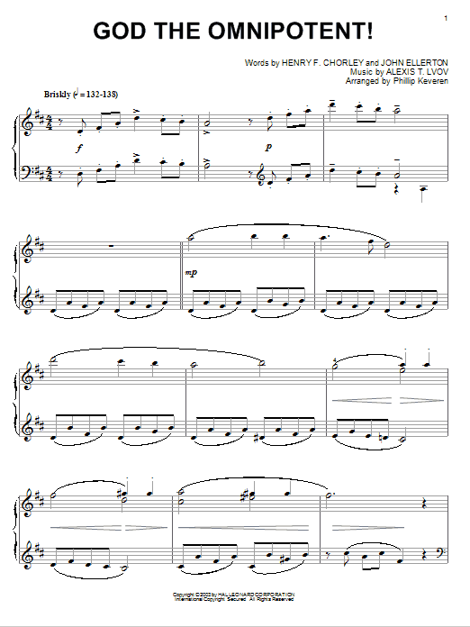 Product gallery: Page 1 of 1 God The Omnipotent! (arr. Phillip Keveren), Henry F. Chorley