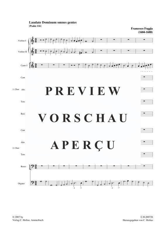 gallery: Laudate Dominum , , (2 Chöre 9-stimmig, 2 Violinen und BC)