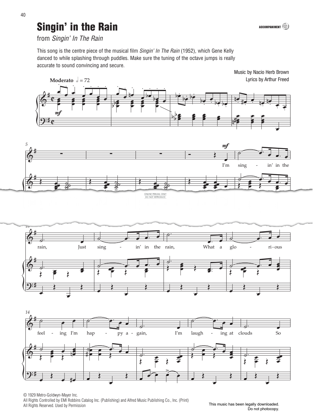 Product picture to: Singin' In The Rain (from 'Singin' In The Rain')