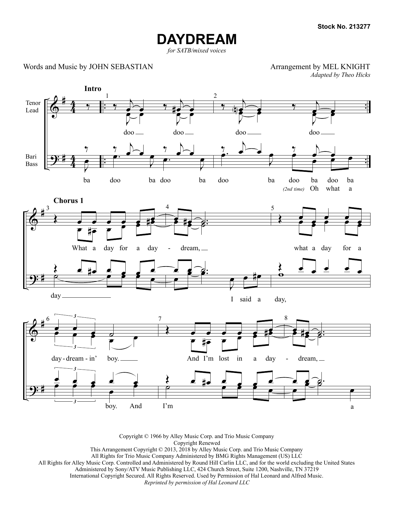 Product picture to: Daydream (arr. Mel Knight)