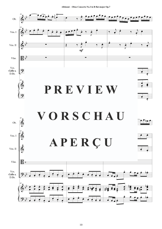Product gallery: Page 11 of 11 Concerto No.3 in B-Dur Op.7, , Solo Oboe, String Ensemble, and Harpsichord (Bc)