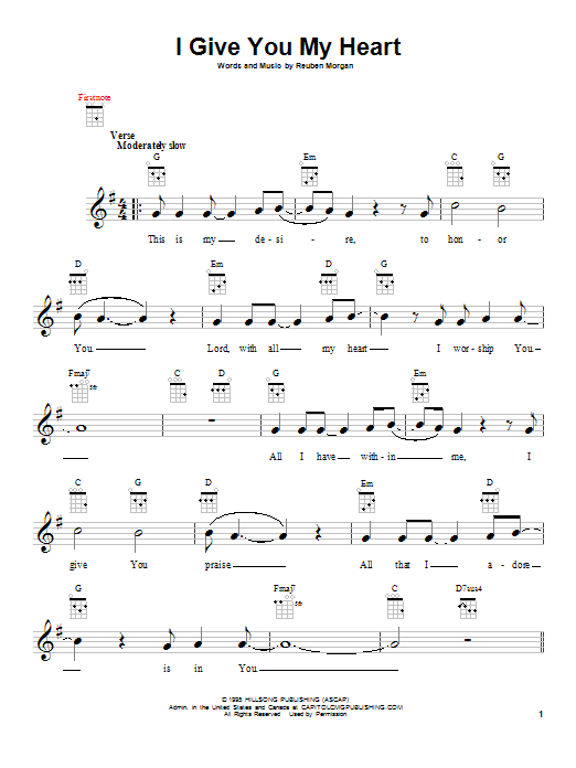 Product gallery: Page 1 of 1 I Give You My Heart, Hillsong Worship