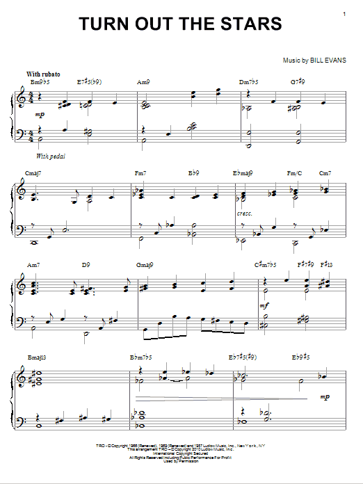 Product gallery: Page 1 of 1 Turn Out The Stars (arr. Brent Edstrom), Bill Evans