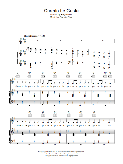 Produktgalerie: Seite 1 von 1 Cuanto Le Gusta, The Andrews Sisters, Gesang, Gitarre, Klavier