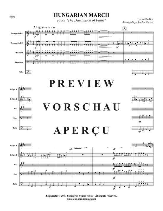 Produktgalerie: Seite 2 von 21 Ungarischer Marsch , , (Blechbläserquintett)