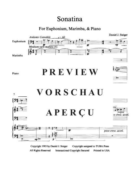 Produktgalerie: Seite 3 von 21 Sonatina , , (Euphonium, Marimba + Klavier)