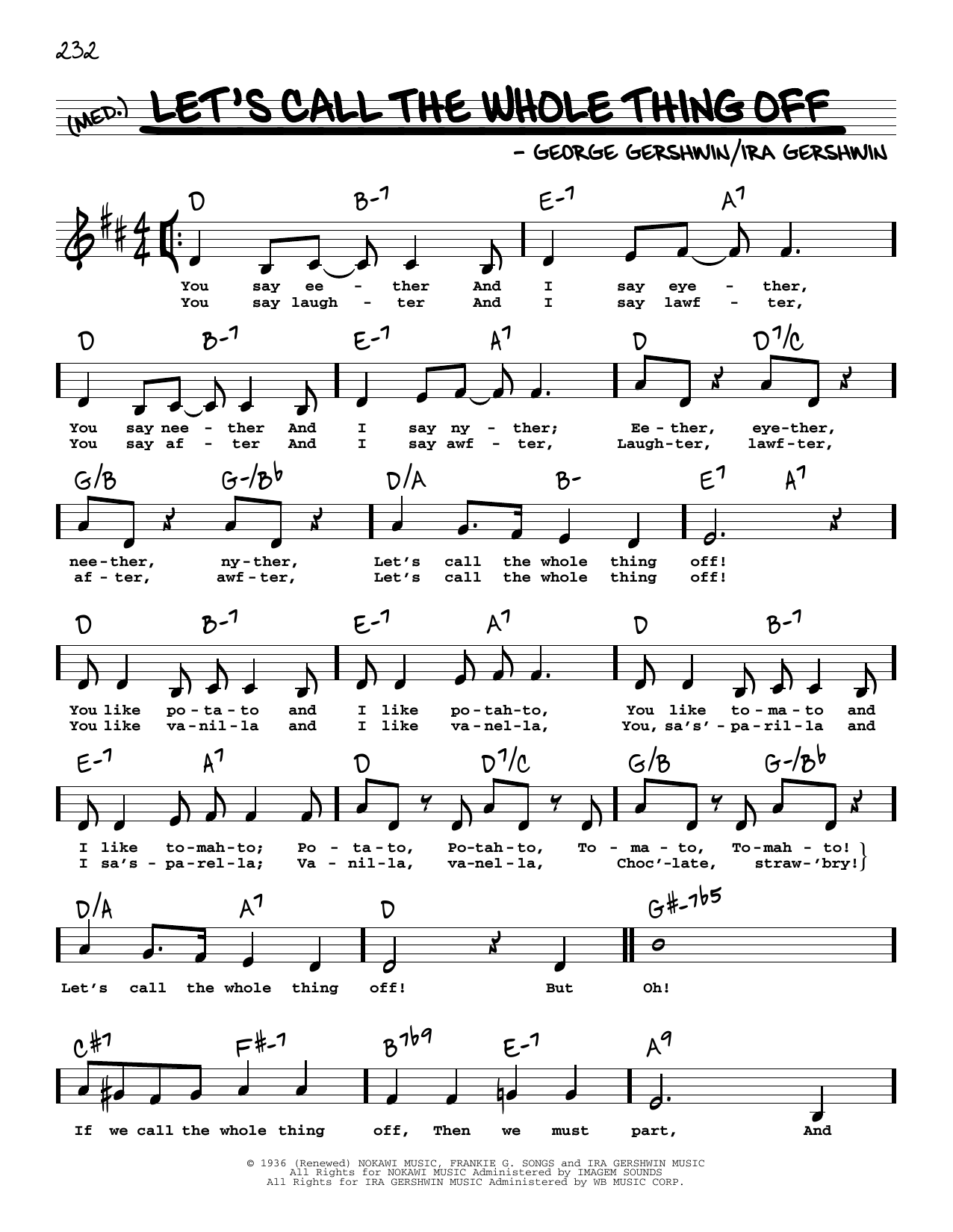 Produktbild zu: Let's Call The Whole Thing Off (Low Voice)